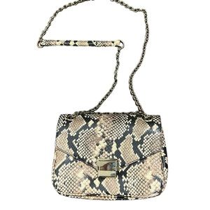 Aldo Tan & Black Snake Print Envelope Closure Crossbody Shoulder Purse